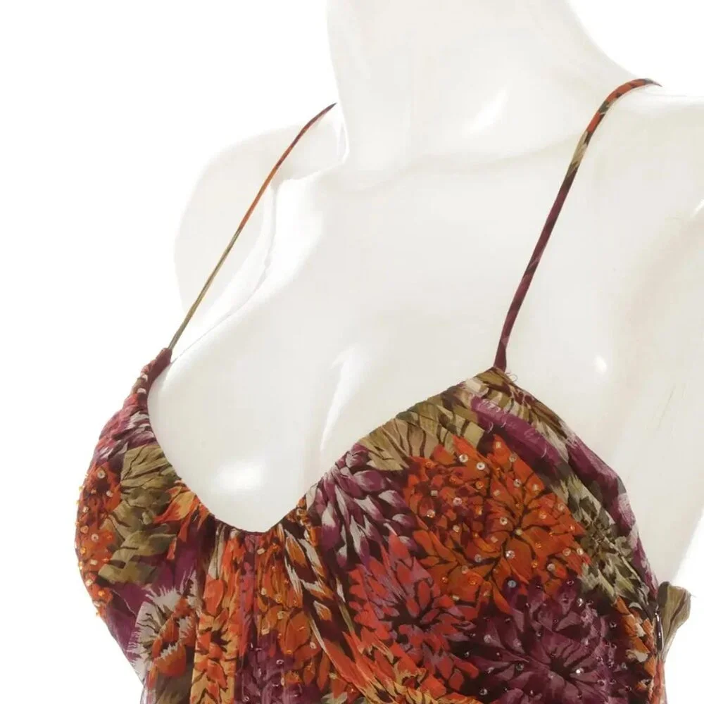 Vintage Laundry Y2K Silk Beaded Floral dress - size Small - Picture 4 of 10